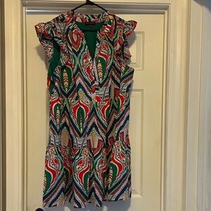 Skies Are Blue Multicolor Ruffle Mini Dress